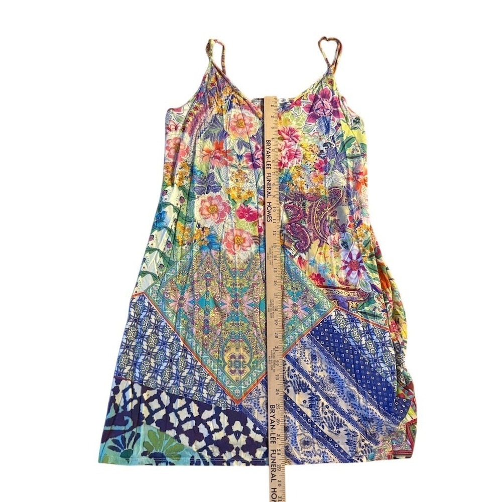 Johnny Was Talavera slip Dress Womens XL Floral Cami Boho V-Neck patchwork gown - Picture 6 of 7